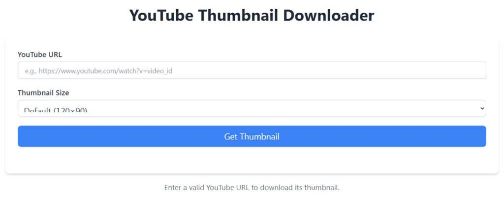 YouTube Thumbnail Downloader